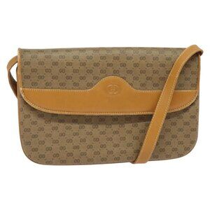 GUCCI Micro GG Supreme Shoulder Bag PVC Beige Gold 004 106 0024 Auth BA5286